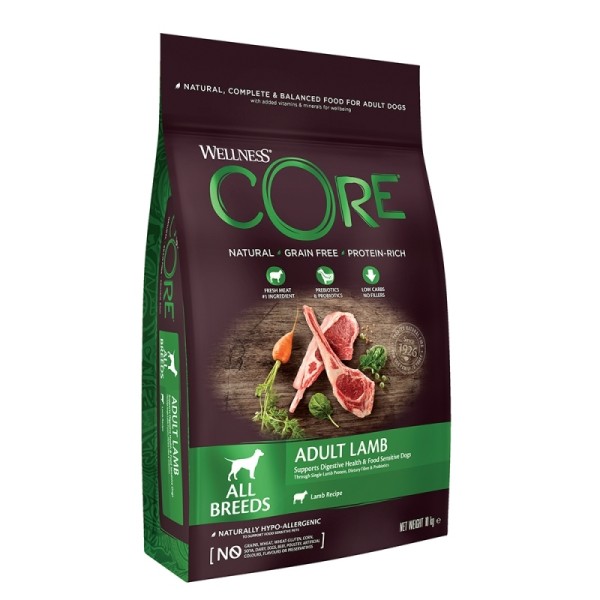 WELLNESS CORE ADULT ΑΡΝΙ 10KG Σκύλος