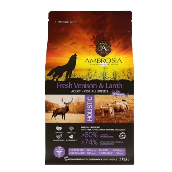AMBROSIA GF DOG ADULT FRESH VENISON & LAMB 12Kg AMBROSIA GF DOG ADULT FRESH VENISON & LAMB 12Kg
