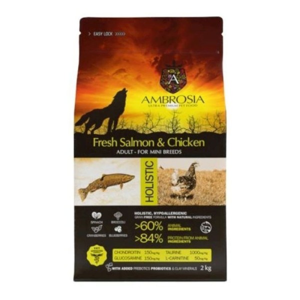 AMBROSIA GF ADULT MINI 2Kg CHICKEN & SALMON AMBROSIA GF ADULT MINI 2Kg CHICKEN & SALMON