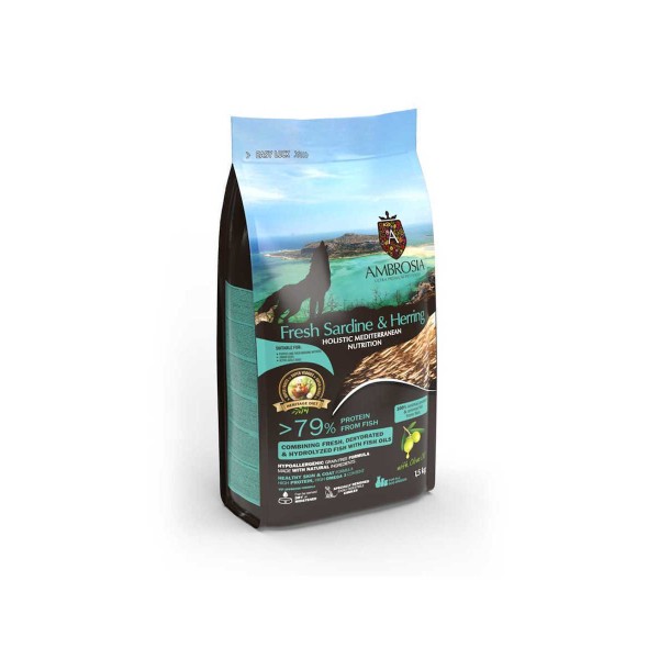 AMBROSIA MEDITERRANEAN DIET GF PUPPY FRESH SARDINE & HERRING 1,5KG AMBROSIA MEDITERRANEAN DIET GF PUPPY FRESH SARDINE & HERRING 1,5KG
