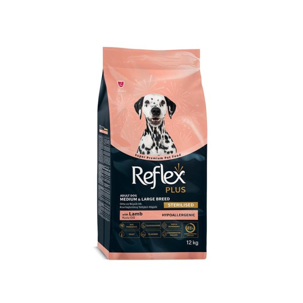 REFLEX PLUS MEDIUM/LARGE LIGHT & STERILISED ADULT LAMB 12KG REFLEX PLUS MEDIUM/LARGE LIGHT & STERILISED ADULT LAMB 12KG