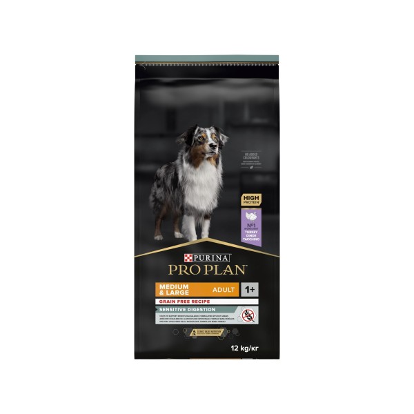 PRO PLAN MEDIUM&LARGE ADULT GRAIN FREE Sens. Digest. Γαλοπούλα 12kg PRO PLAN MEDIUM&LARGE ADULT GRAIN FREE Sens. Digest. Γαλοπούλα 12kg
