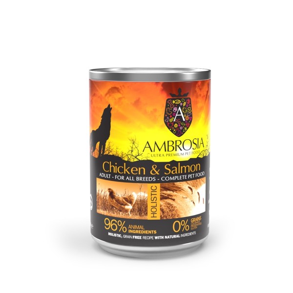 AMBROSIA GF ADULT FRESH CHICKEN & SALMON 400gr