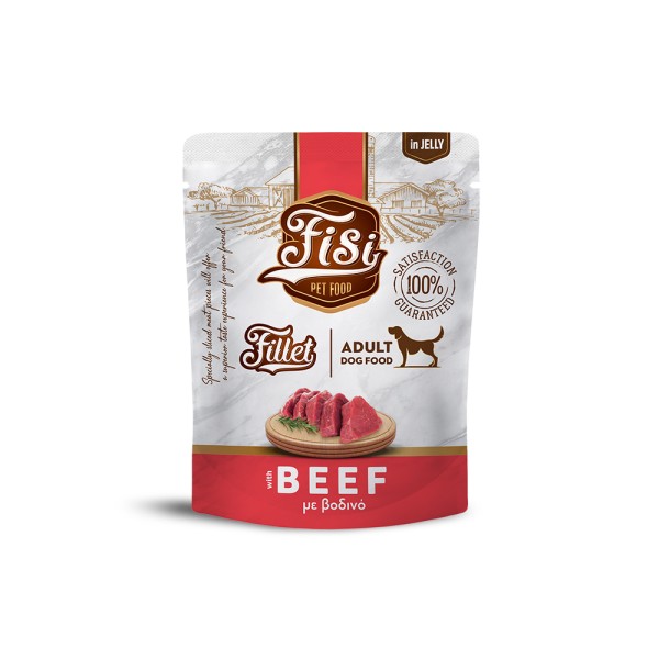 FISI FILLET ADULT DOG ΒΟΔΙΝΟ ΣΕ ΖΕΛΕ POUCH 500gr FISI FILLET ADULT DOG ΒΟΔΙΝΟ ΣΕ ΖΕΛΕ POUCH 500gr