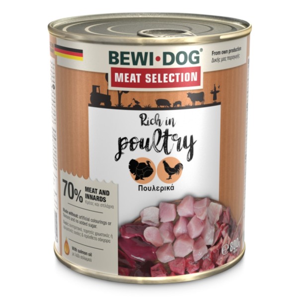BEWI DOG MEAT SELECTION ΠΑΤΕ ΠΟΥΛΕΡΙΚΑ 800GR BEWI DOG MEAT SELECTION ΠΑΤΕ ΠΟΥΛΕΡΙΚΑ 800GR