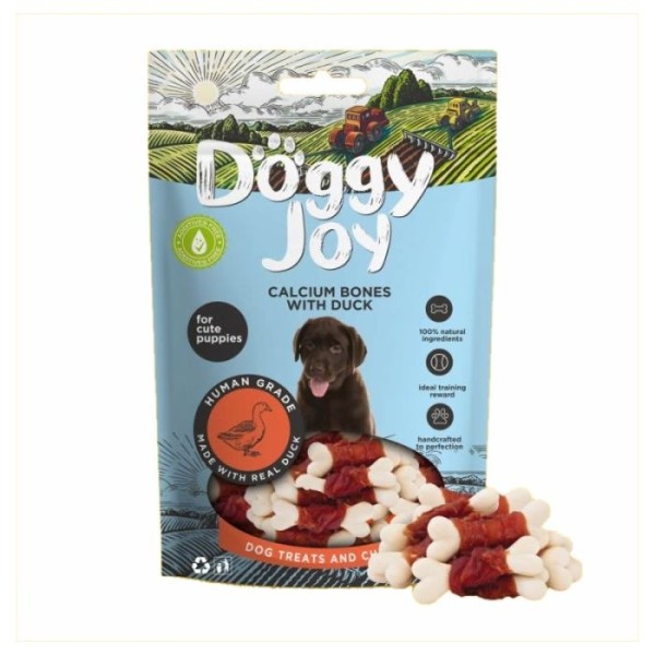 DOGGY JOY PUPPY CALCIUM BONES WITH DUCK 90gr Σκύλος