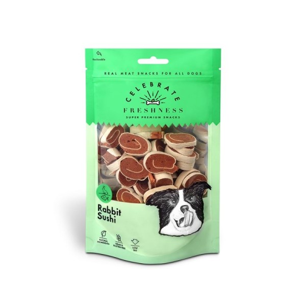 CELEBRATE GRAIN FREE RABBIT SUSHI 100GR .. CELEBRATE GRAIN FREE RABBIT SUSHI 100GR ..