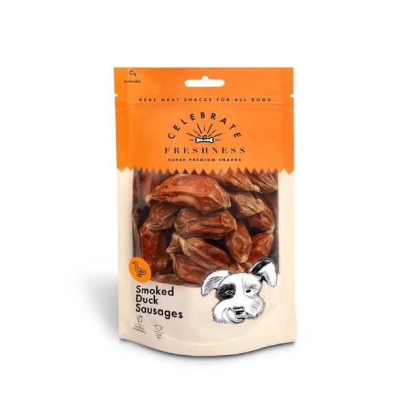 CELEBRATE GRAIN FREE SMOKED DUCK SAUSAGES 100GR ..