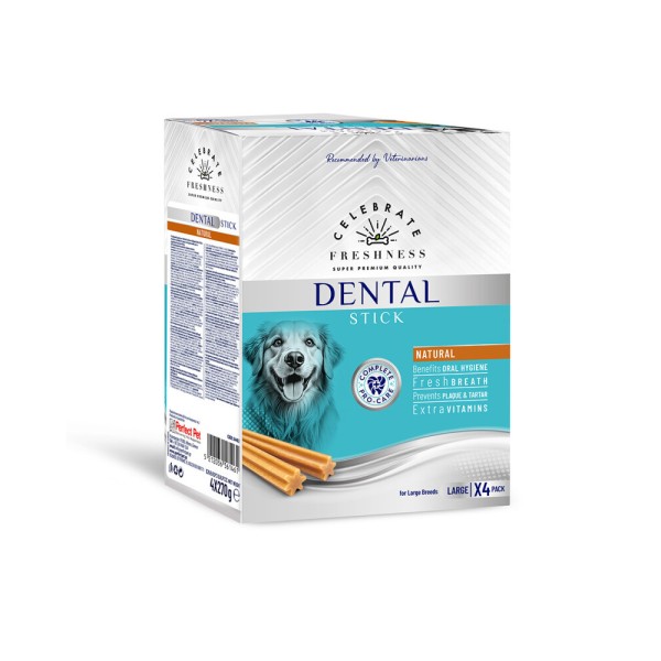 CELEBRATE DENTAL MULTIPACK STICKS NATURAL L 4x270gr 28pcs CELEBRATE DENTAL MULTIPACK STICKS NATURAL L 4x270gr 28pcs