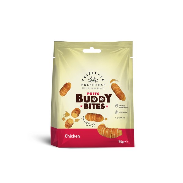 CELEBRATE PUFFS BUDDY BITES CHICKEN 150gr CELEBRATE PUFFS BUDDY BITES CHICKEN 150gr