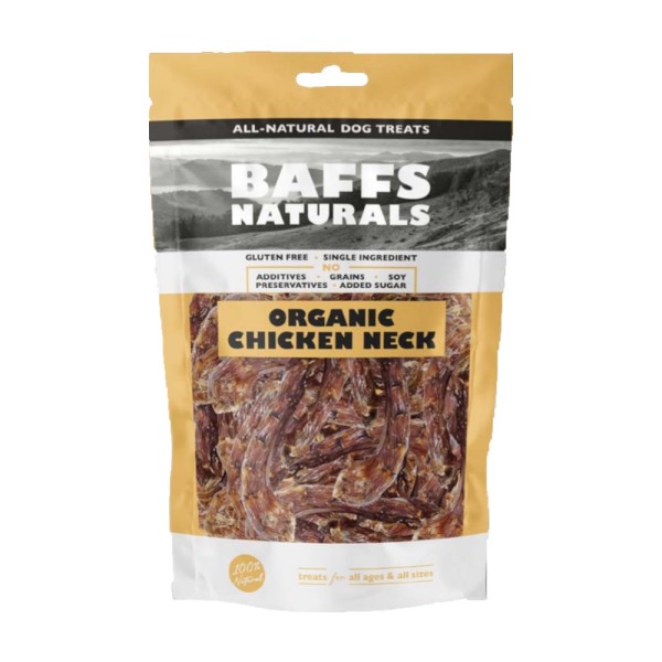 BAFFS NATURALS ORGANIC CHICKEN NECK 100GR Σκύλος BAFFS NATURALS ORGANIC CHICKEN NECK 100GR Σκύλος