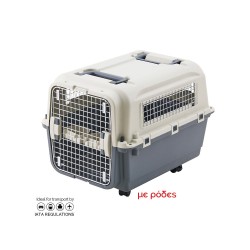 GLEE PET CARRIER ICARUS GREY L67.5 x W51 x H52.8cm ΜΕ ΡΟΔΕΣ