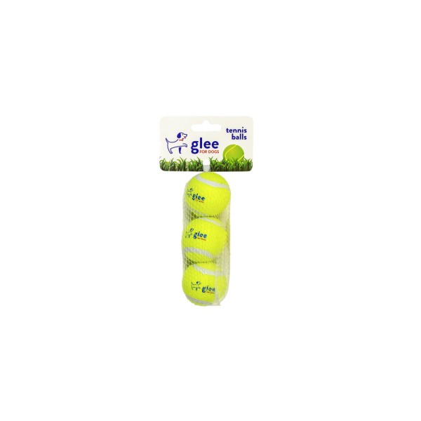 GLEE ΠΑΙΧΝΙΔΙ ΣΚΥΛΟΥ TENNIS BALLS ΚΙΤΡΙΝΟ 4CM 3PCS