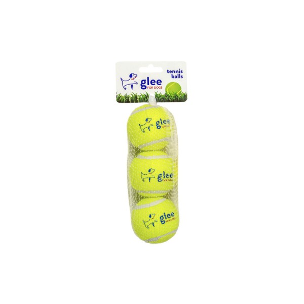 GLEE ΠΑΙΧΝΙΔΙ ΣΚΥΛΟΥ TENNIS BALLS ΚΙΤΡΙΝΟ 6CM 3PCS