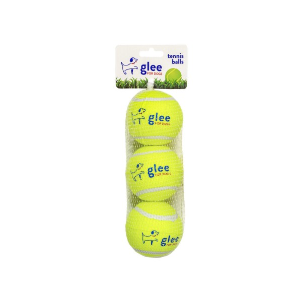 GLEE ΠΑΙΧΝΙΔΙ ΣΚΥΛΟΥ TENNIS BALLS ΚΙΤΡΙΝΟ 7.5CM 3PCS