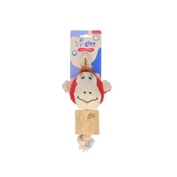 GLEE ΠΑΙΧΝΙΔΙ ΣΚΥΛΟΥ COFFEE WOOD MONKEY 25cm GLEE ΠΑΙΧΝΙΔΙ ΣΚΥΛΟΥ COFFEE WOOD MONKEY 25cm
