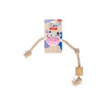GLEE ΠΑΙΧΝΙΔΙ ΣΚΥΛΟΥ COW KNOTTED ROPE WITH COFFEE WOOD 33cm