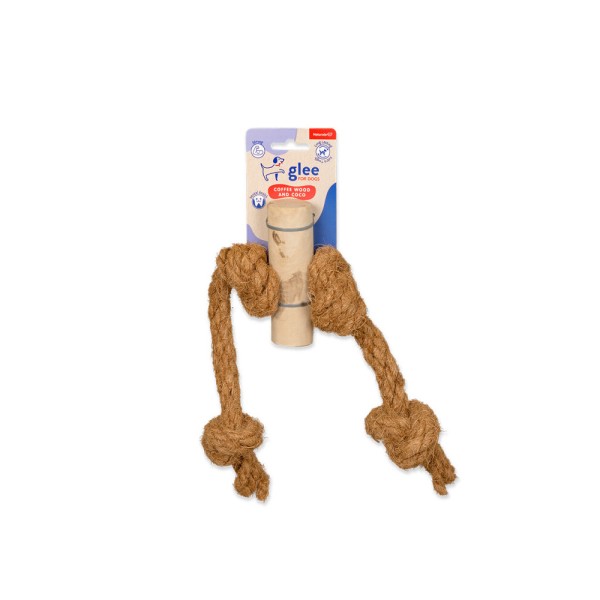 GLEE ΠΑΙΧΝΙΔΙ ΣΚΥΛΟΥ COFFEE WOOD STICK WITH COCO ROPE CHEW L 48cm GLEE ΠΑΙΧΝΙΔΙ ΣΚΥΛΟΥ COFFEE WOOD STICK WITH COCO ROPE CHEW L 48cm