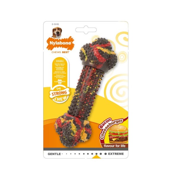 NYLABONE STRONG CHEW BACON CHEESEBURGER M NRD002 NYLABONE STRONG CHEW BACON CHEESEBURGER M NRD002