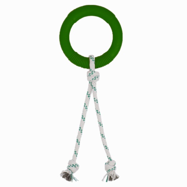 GREEN SHEEP MEDIUM NATURAL RUBBER HOOP ROPE TOY-GREEN GREEN SHEEP MEDIUM NATURAL RUBBER HOOP ROPE TOY-GREEN