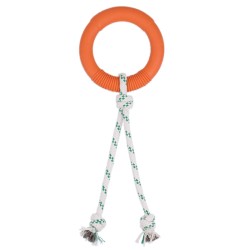 GREEN SHEEP MEDIUM NATURAL RUBBER HOOP ROPE TOY-ORANGE GREEN SHEEP MEDIUM NATURAL RUBBER HOOP ROPE TOY-ORANGE