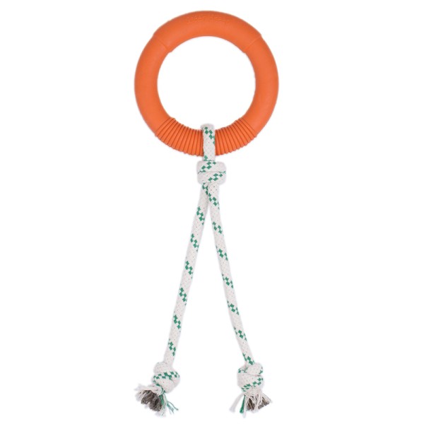 GREEN SHEEP MEDIUM NATURAL RUBBER HOOP ROPE TOY-ORANGE GREEN SHEEP MEDIUM NATURAL RUBBER HOOP ROPE TOY-ORANGE