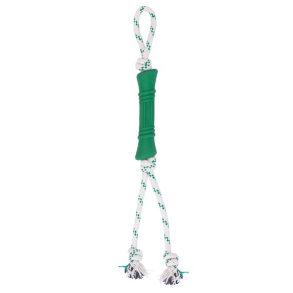 GREEN SHEEP SMALL NATURAL RUBBER BONE ROPE TOY-GREEN