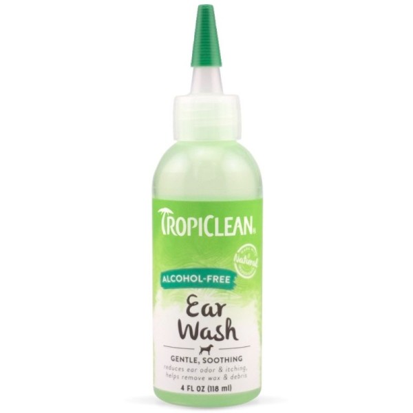 TROPICLEAN EAR WASH ALCOHOL FREE 118ml .. TROPICLEAN EAR WASH ALCOHOL FREE 118ml ..