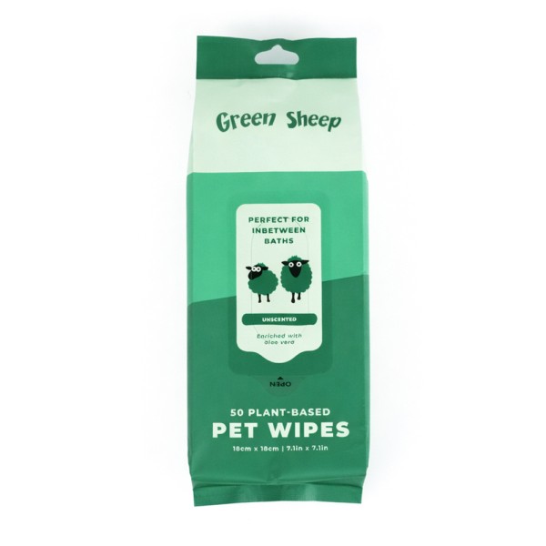 GREEN SHEEP 50 THICK PET WIPES 100% BAMBOO FIBRE-UNSCENTED GREEN SHEEP 50 THICK PET WIPES 100% BAMBOO FIBRE-UNSCENTED