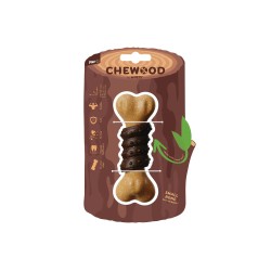 MPETS CHEWOOD DOG TOY SM BONE WITH RUBBER S