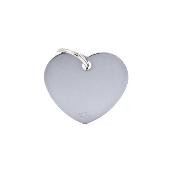 ΤΑΥΤΟΤΗΤΑ BASIC ALUMINIUM HEART GREY Σκύλος ΤΑΥΤΟΤΗΤΑ BASIC ALUMINIUM HEART GREY Σκύλος