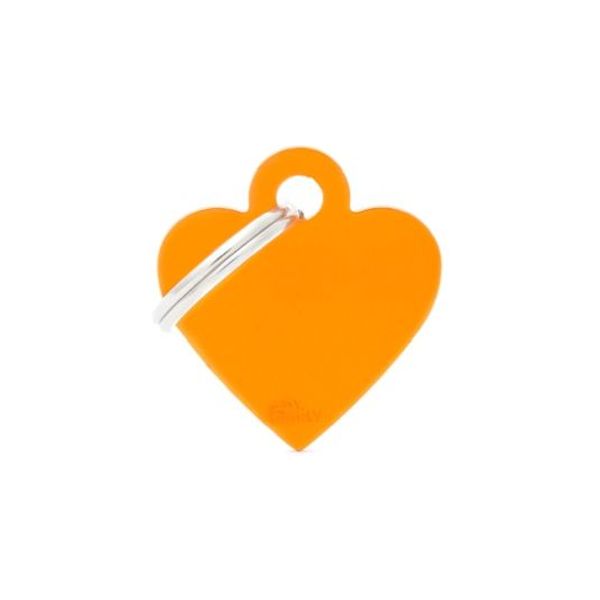ΤΑΥΤΟΤΗΤΑ BASIC ALUMINIUM SMALL HEART ORANGE Σκύλος