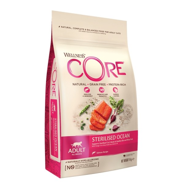 WELLNESS CORE CAT STERILIZED SALMON 4KG Γάτα