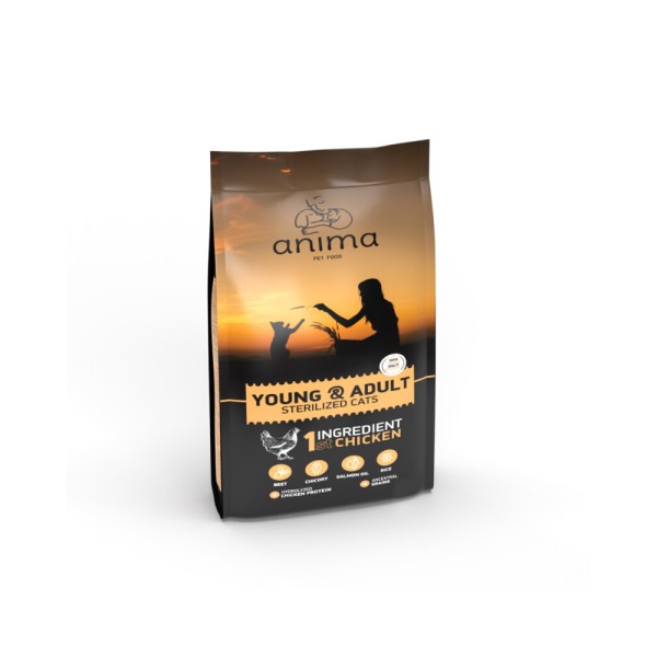ANIMA SENIOR YOUNG & ADULT CATS STERILISED CHICKEN 10kg