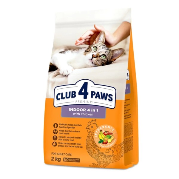 CLUB 4 PAWS CAT ADULT INDOOR 4IN1 ΚΟΤΟΠΟΥΛΟ 2KG