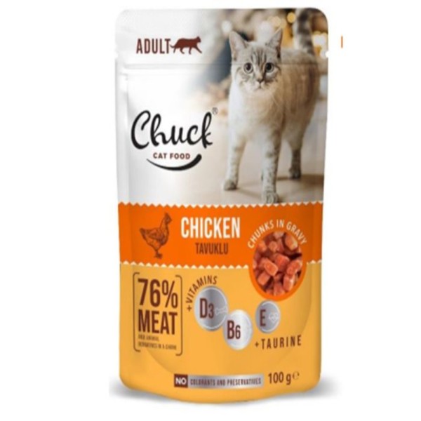 CHUCK POUCHES ADULT CHICKEN 100GR CHUCK POUCHES ADULT CHICKEN 100GR