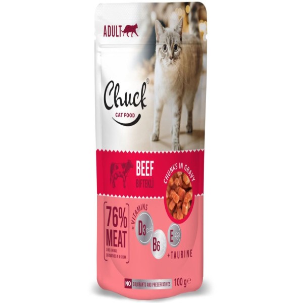 CHUCK POUCHES ADULT BEEF 100GR CHUCK POUCHES ADULT BEEF 100GR