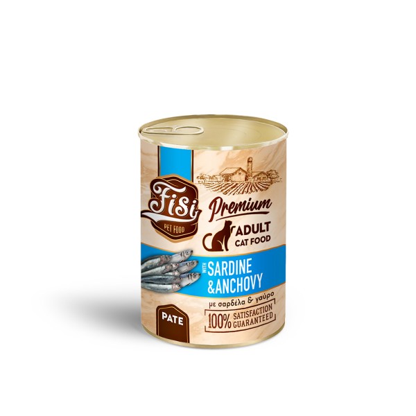 FISI CAT ADULT ΓΑΥΡΟΣ & ΣΑΡΔΕΛΑ ΠΑΤΕ 400gr FISI CAT ADULT ΓΑΥΡΟΣ & ΣΑΡΔΕΛΑ ΠΑΤΕ 400gr
