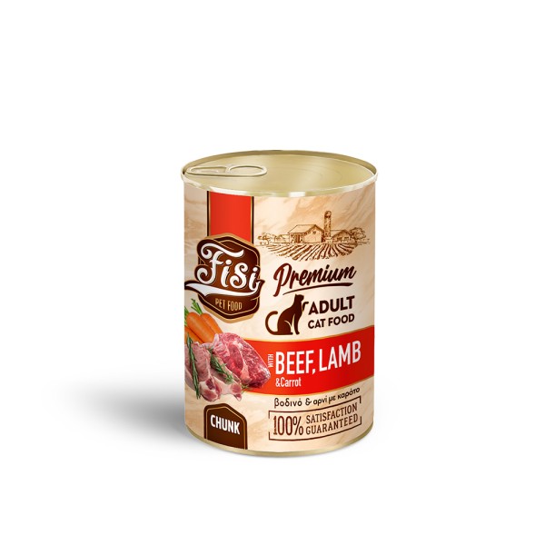 FISI CAT ADULT ΒΟΔΙΝΟ ΜΕ ΑΡΝΙ & ΚΑΡΟΤΟ ΣΕ ΣΑΛΤΣΑ 400gr FISI CAT ADULT ΒΟΔΙΝΟ ΜΕ ΑΡΝΙ & ΚΑΡΟΤΟ ΣΕ ΣΑΛΤΣΑ 400gr