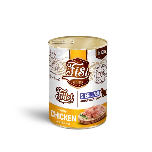 FISI FILLET CAT ADULT ΚΟΤΟΠΟΥΛΟ ΣΕ ΖΕΛΕ STERILIZED 400gr FISI FILLET CAT ADULT ΚΟΤΟΠΟΥΛΟ ΣΕ ΖΕΛΕ STERILIZED 400gr