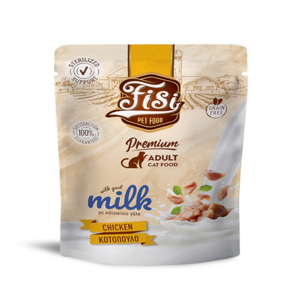 FISI ADULT CAT ΜΕ ΚΟΤΟΠΟΥΛΟ & ΚΑΤΣΙΚΙΣΙΟ ΓΑΛΑ POUCH 85gr FISI ADULT CAT ΜΕ ΚΟΤΟΠΟΥΛΟ & ΚΑΤΣΙΚΙΣΙΟ ΓΑΛΑ POUCH 85gr