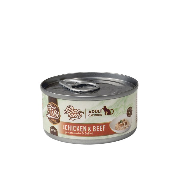 FISI PURE MEAT CAT ADULT ΚΟΤΟΠΟΥΛΟ & ΜΟΣΧΑΡΙ 80gr FISI PURE MEAT CAT ADULT ΚΟΤΟΠΟΥΛΟ & ΜΟΣΧΑΡΙ 80gr