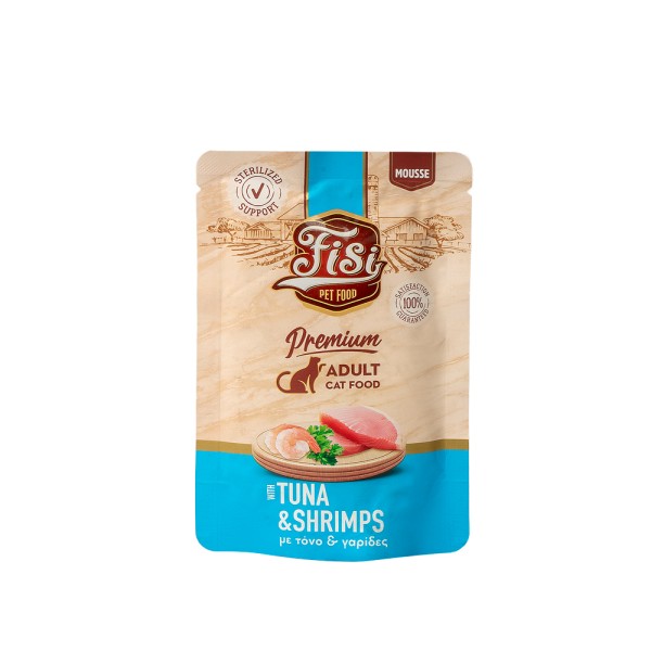 FISI MOUSSE CAT ADULT ΤΟΝΟΣ & ΓΑΡΙΔΕΣ 80gr FISI MOUSSE CAT ADULT ΤΟΝΟΣ & ΓΑΡΙΔΕΣ 80gr