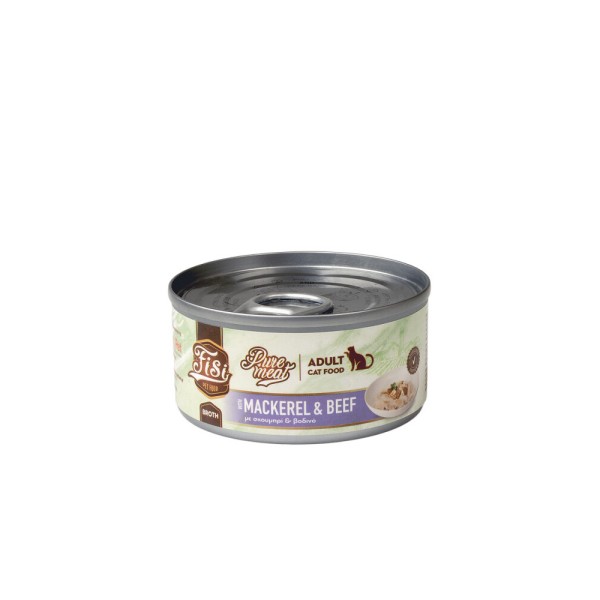 FISI PURE MEAT CAT ADULT ΣΚΟΥΜΠΡΙ & ΜΟΣΧΑΡΙ 80gr FISI PURE MEAT CAT ADULT ΣΚΟΥΜΠΡΙ & ΜΟΣΧΑΡΙ 80gr