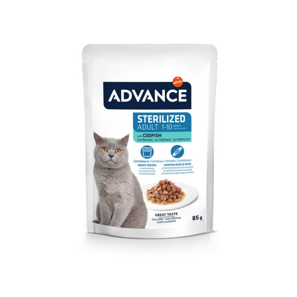 ADVANCE CAT WET STERLISED CODFISH 85 gr ADVANCE CAT WET STERLISED CODFISH 85 gr