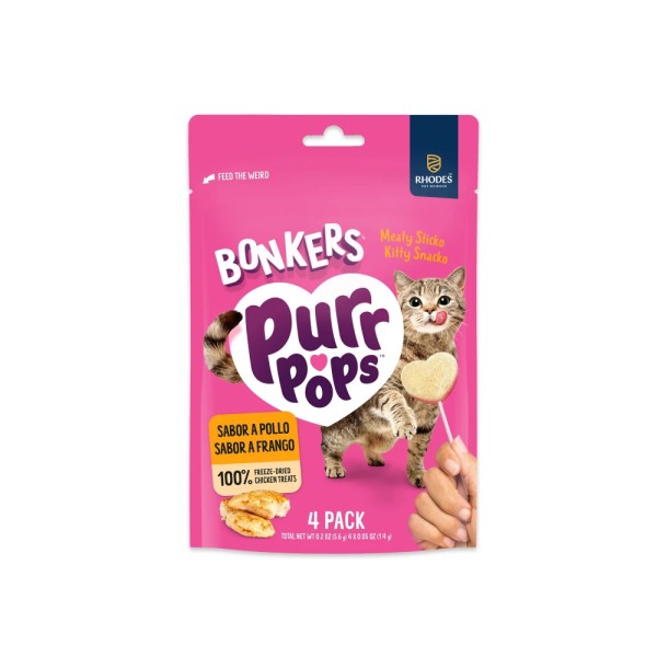 BONKERS PURRPOPS CAT TREATS FREEZE DRIED CHICKEN 20gr BONKERS PURRPOPS CAT TREATS FREEZE DRIED CHICKEN 20gr