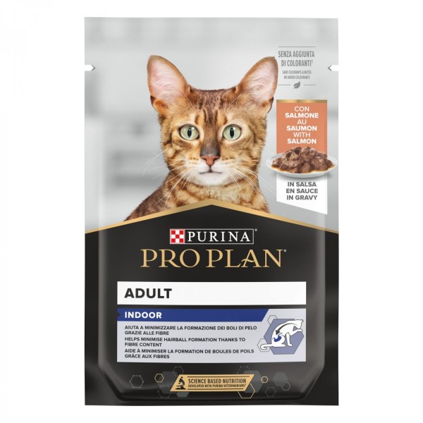 PRO PLAN INDOOR Cat με Σολομό σε σάλτσα 85GR