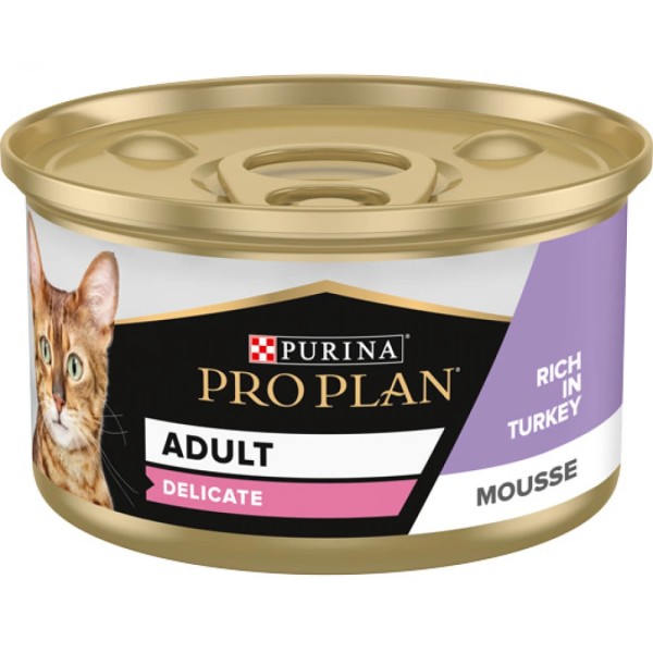 PRO PLAN DELICATE CAT MOUSSE TURKEY 85gr PRO PLAN DELICATE CAT MOUSSE TURKEY 85gr