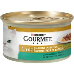 GOURMET GOLD ΚΟΜΜΑΤΑΚΙΑ ΣΑΛΤΣΑ 24Χ85gr ΚΟΥΝΕΛΙ&ΚΑΡΟΤΟ (20+4ΔΩΡΟ)