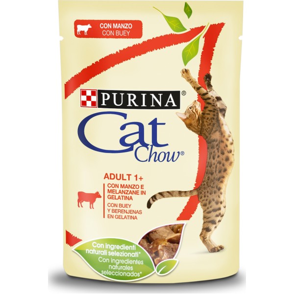 CAT CHOW BΟΔΙΝΟ & ΜΕΛΙΤΖΑΝΕΣ ΣΕ ΖΕΛΕ 85gr CAT CHOW BΟΔΙΝΟ & ΜΕΛΙΤΖΑΝΕΣ ΣΕ ΖΕΛΕ 85gr